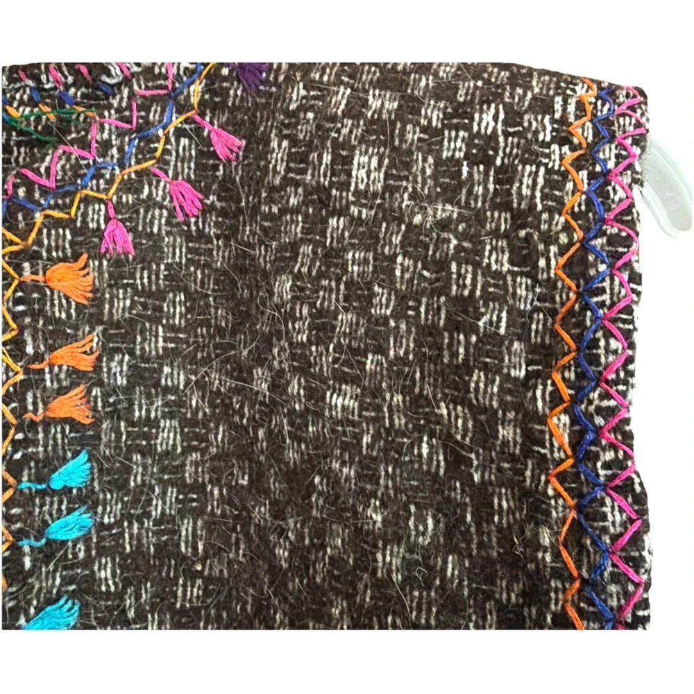 Vintage Handmade Wool hand loomed primative native american mayan aztec rug vest